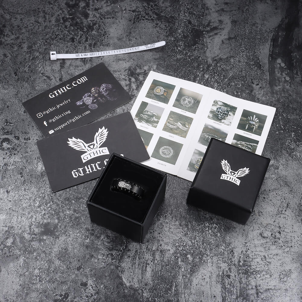 Norse Dragon Runes Stainless Steel Viking Ring