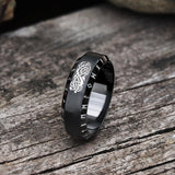 Norse Dragon Runes Stainless Steel Viking Ring