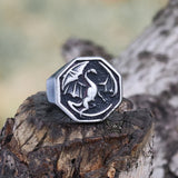 Norse Dragon Stainless Steel Viking Ring | Gthic.com