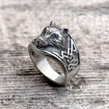 Norse Fenrir Wolf Stainless Steel Viking Ring