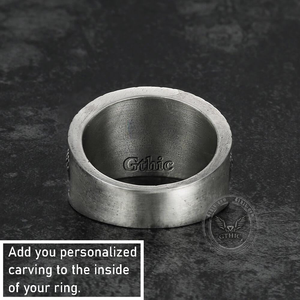 Odin Ravens Huginn and Munin Sterling Silver Viking Ring | Gthic.com