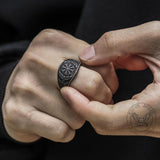 Norse Helm of Awe Eagle Stainless Steel Viking Ring 02 | Gthic.com