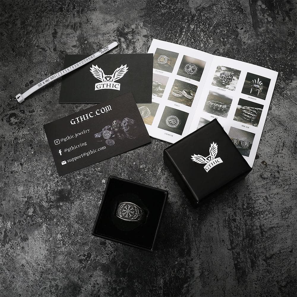 Norse Helm of Awe Eagle Stainless Steel Viking Ring