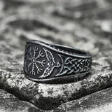 Norse Helm of Awe Eagle Stainless Steel Viking Ring 03 | Gthic.com