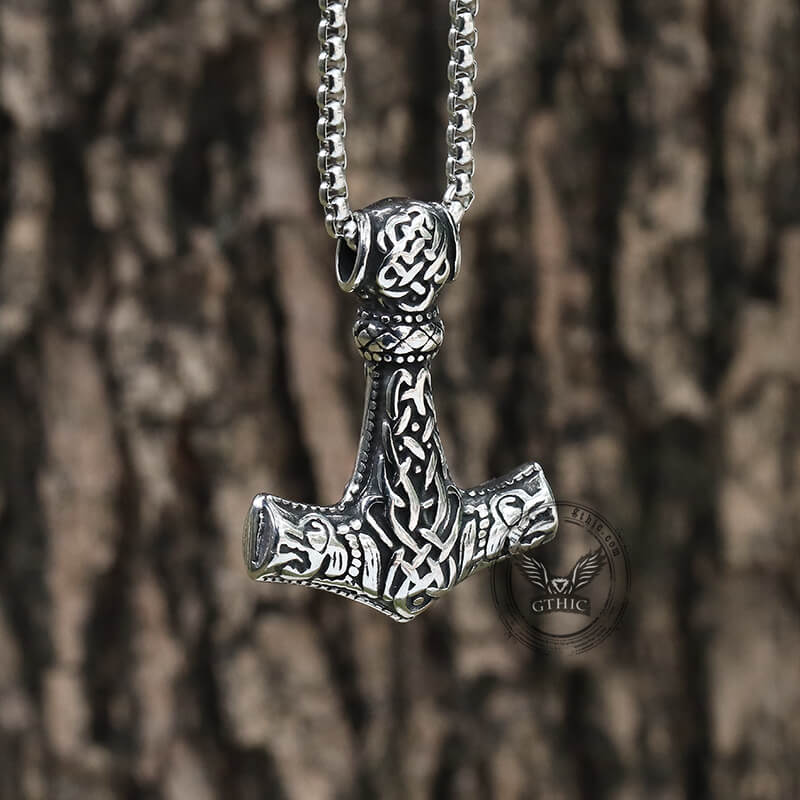 Norse Mjolnir Stainless Steel Viking Pendant | Gthic.com