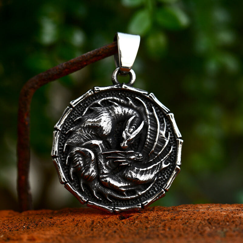 Norse Mythology Dragon Stainless Steel Pendant | Gthic.com