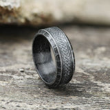 Norse Runes Celtic Knot Stainless Steel Viking Ring04 | Gthic.com