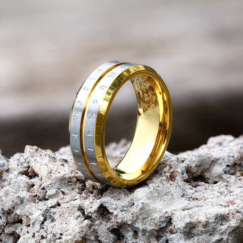 Norse Runes Stainless Steel Viking Ring | Gthic.com
