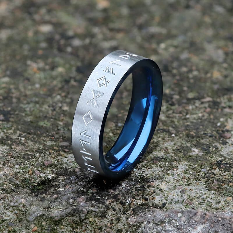 Norse Runes Stainless Steel Viking Ring | Gthic.com