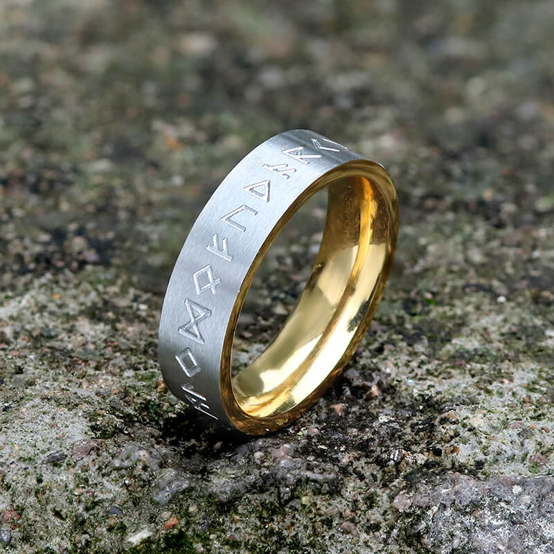 Norse Runes Stainless Steel Viking Ring | Gthic.com