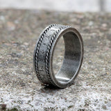 Norse Runes Twist Chain Stainless Steel Viking Ring | Gthic.com