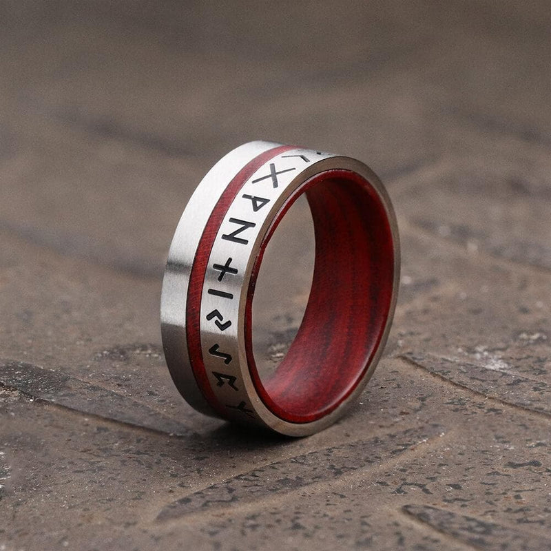 Norse Viking Runes Stainless Steel Ring01 Silver | Gthic.com