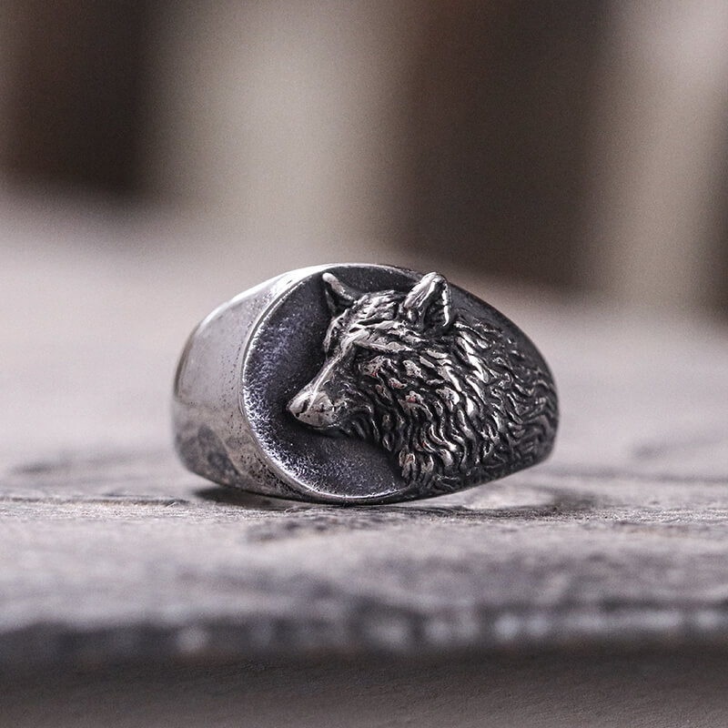 Norse Wolf Stainless Steel Animal Ring | Gthic.com