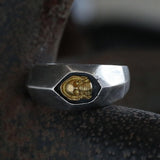 Not To Say Skull Sterling Silver Biker Ring 03 | Gthic.com