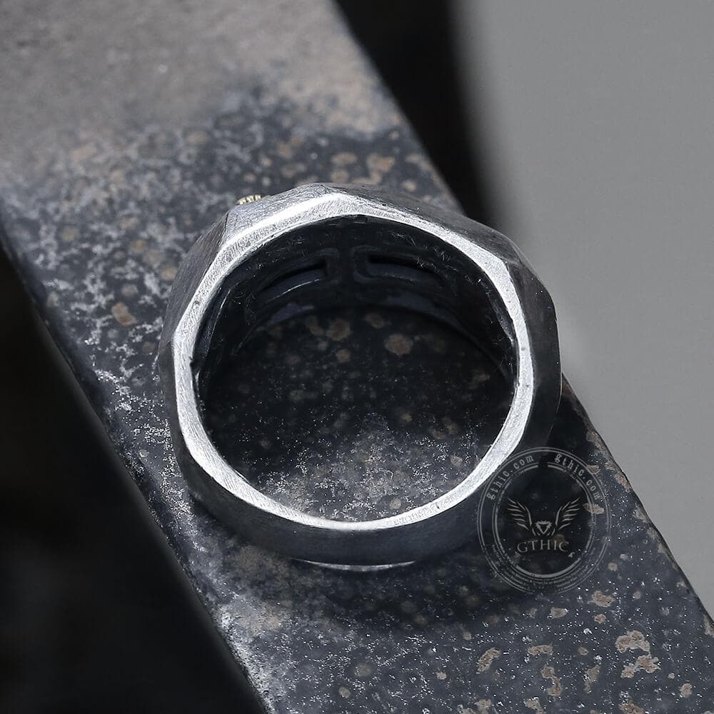Anello da motociclista in argento sterling con teschio per non dire
