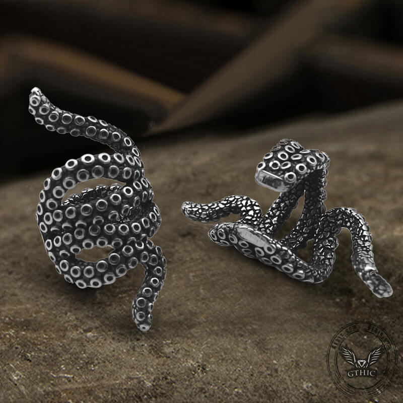 Octopus Arm Stainless Steel Ear Cuffs | Gthic.com