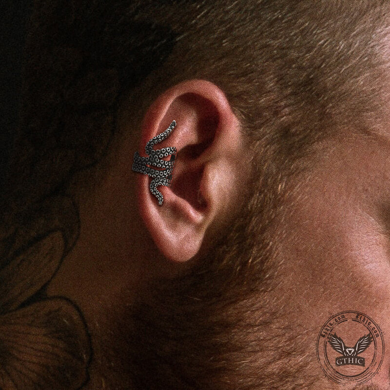 Octopus Arm Stainless Steel Ear Cuffs | Gthic.com
