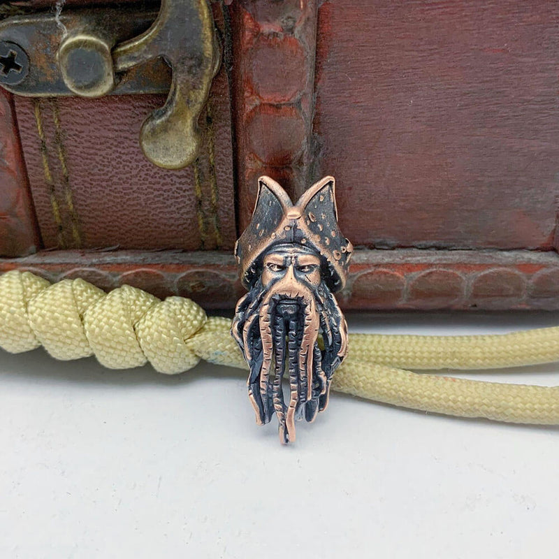 Bearded Skull Wallet Chain Brass Double Skull Buckle Copper Key Chain