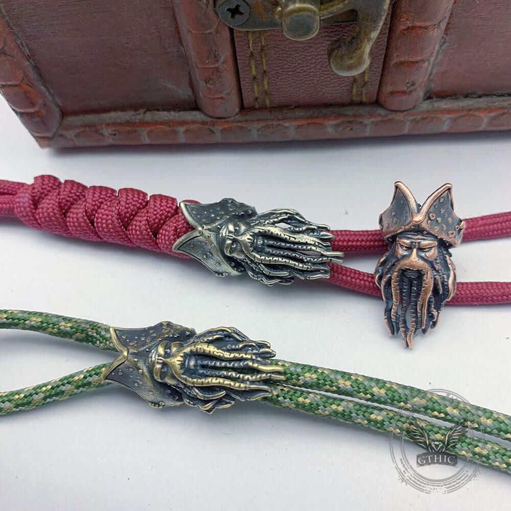 Octopus Pirate Cuivre Crâne Tressage Perles