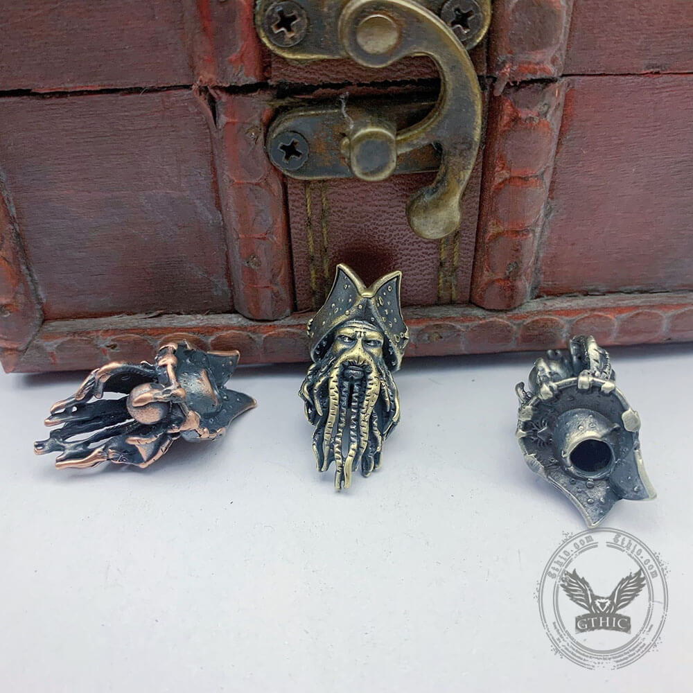 Octopus Pirate Cuivre Crâne Tressage Perles