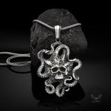 Kraken Octopus Pure Tin Skull Necklace04 | Gthic.com