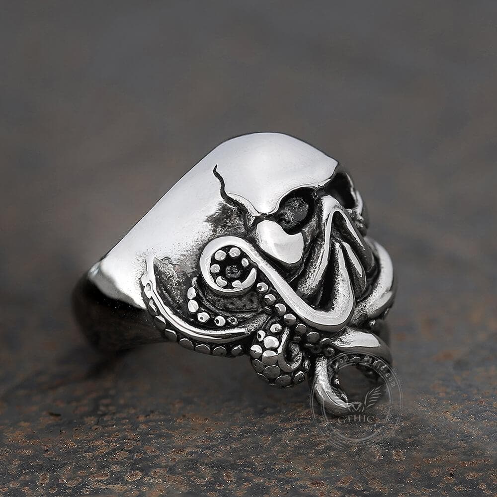 Octopus Seaman Stainless Steel Skull Ring