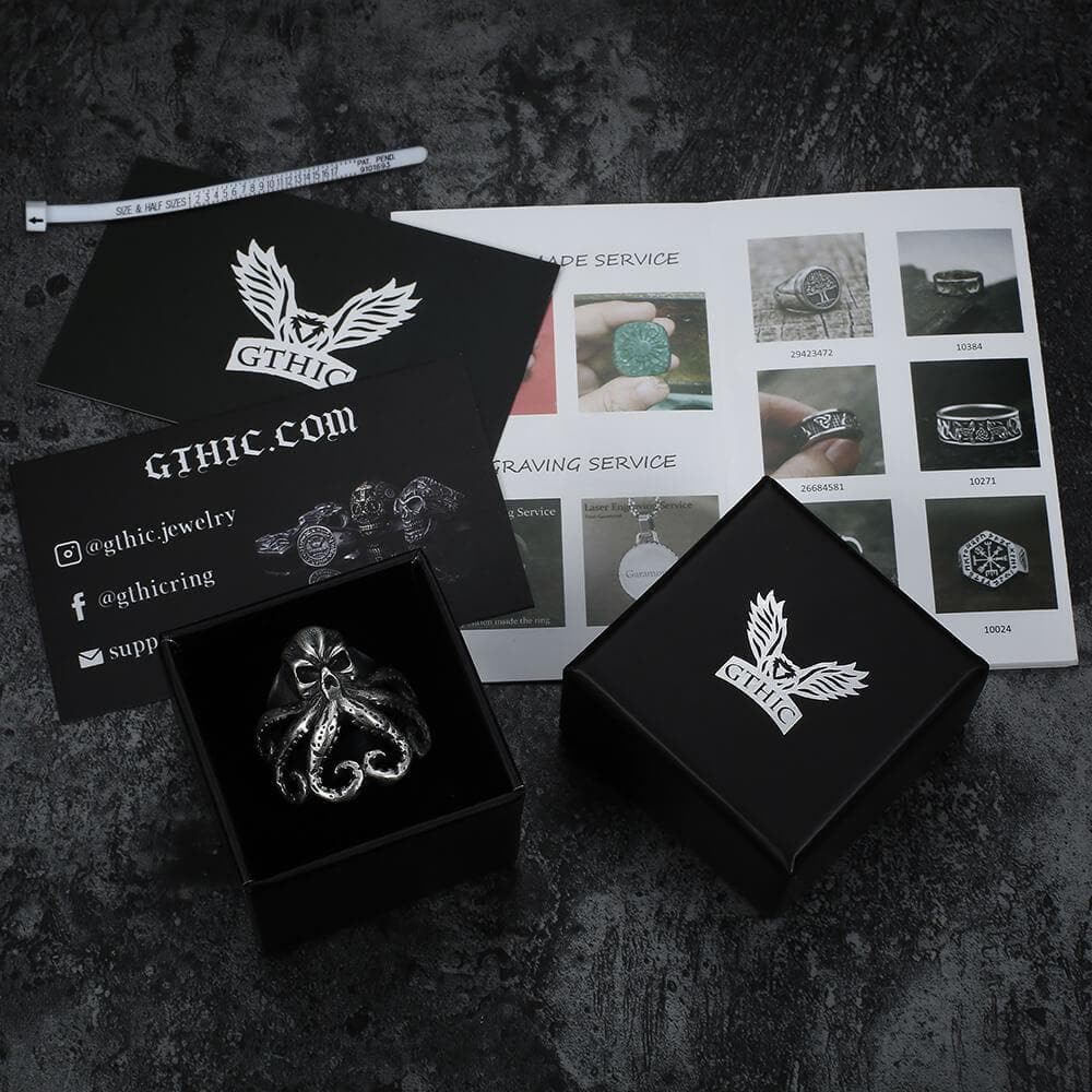 Octopus Skull Sterling Silver Animal Ring