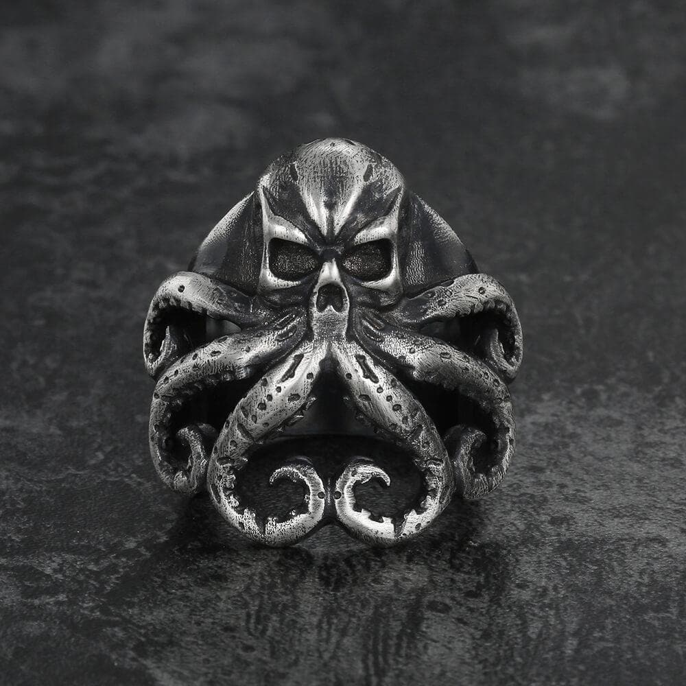 Octopus Skull Sterling Silver Animal Ring | Gthic.com