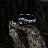 Octopus Tentacle Sterling Silver Gothic Ring 05 | Gthic.com