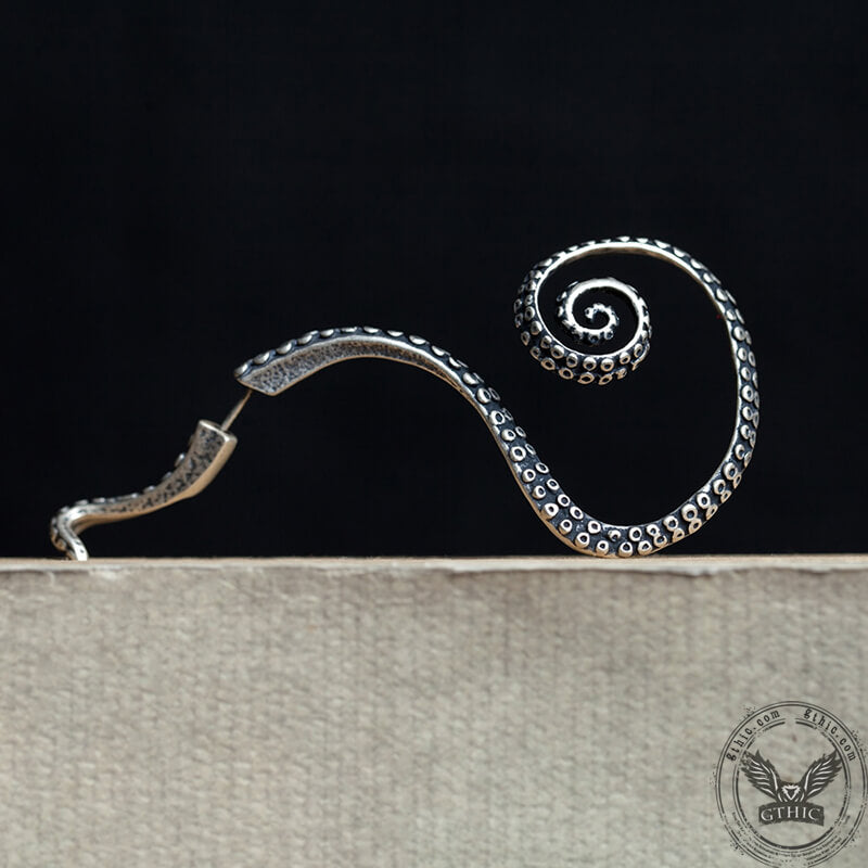 Octopus Tentacles Sterling Silver Ear Cuff Earring | Gthic.com