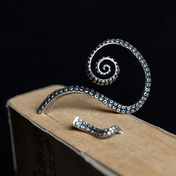 Octopus Tentacles Sterling Silver Ear Cuff Earring | Gthic.com