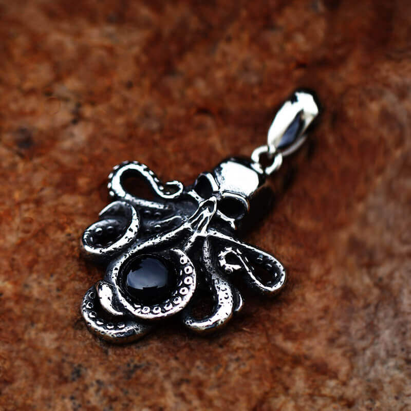 Octopus With Eye Stainless Steel Pendant | Gthic.com