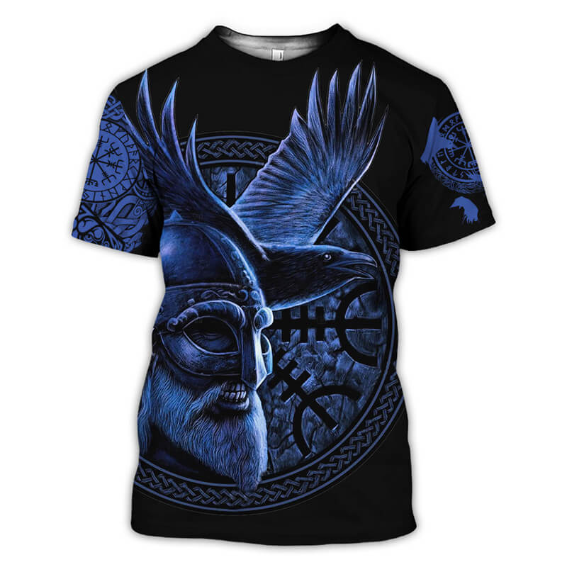 Odin Raven Polyester Viking T-Shirt | Gthic.com