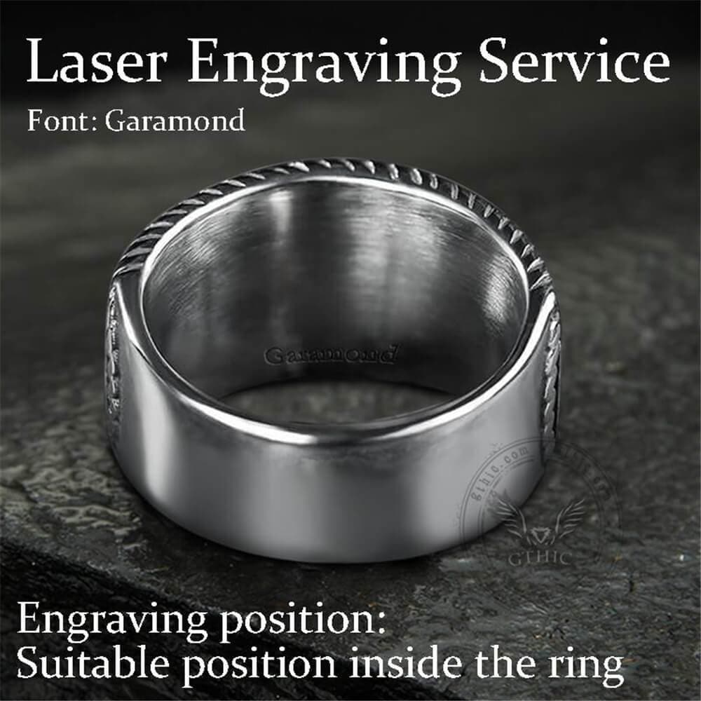 ODIN Runes Valknut 316L Stainless Steel Viking Ring - GTHIC