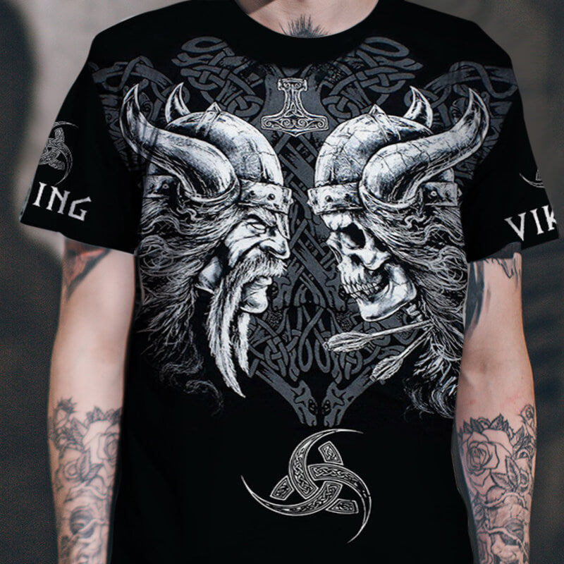 Odin schedel polyester Viking T-shirt