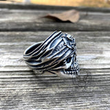 One-Eyed Pirate Sterling Silver Skull Ring | Gthic.com