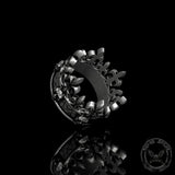 Ornate Crown Sterling Silver Skull Ring