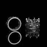 Sierlijke Crown Sterling Silver Skull Ring