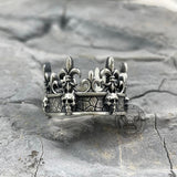 Ornate Crown Sterling Silver Skull Ring | Gthic.com