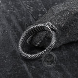 Ouroboros Snake Stainless Steel Ring 06 | Gthic.com