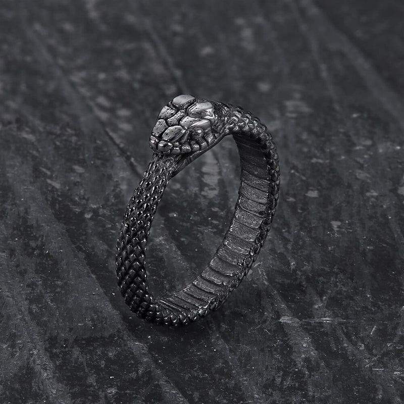 Ouroboros Snake Stainless Steel Ring 03 | Gthic.com