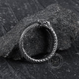Ouroboros Snake Stainless Steel Ring 05 | Gthic.com