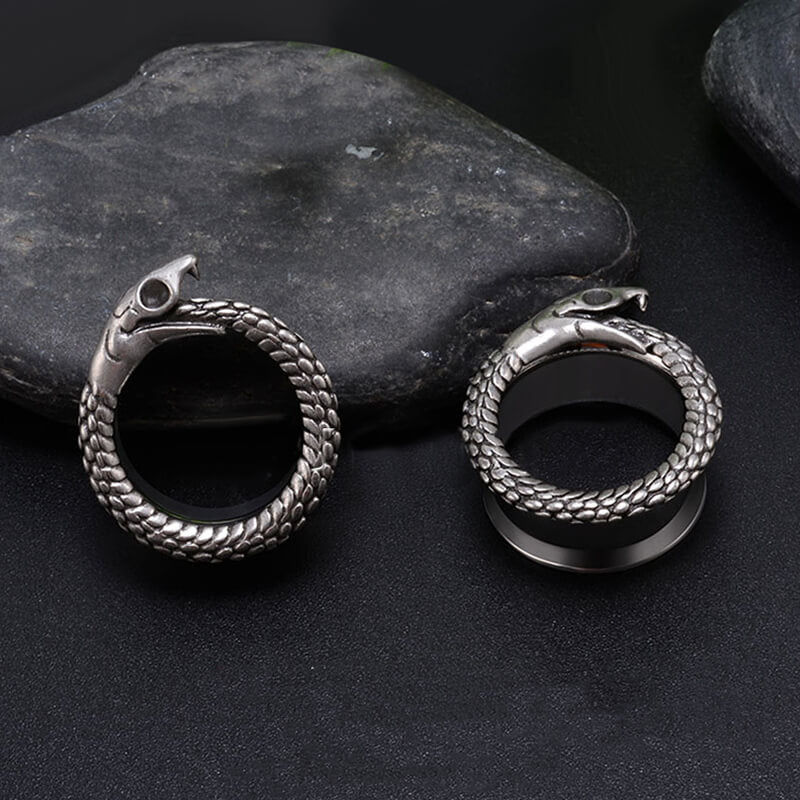 Ouroboros Stainless Steel Ear Stretching | Gthic.com