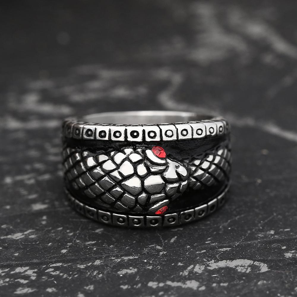 Ouroboros Stainless Steel Mythology Ring 01 | Gthic.com