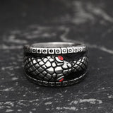 Ouroboros Stainless Steel Mythology Ring 01 | Gthic.com