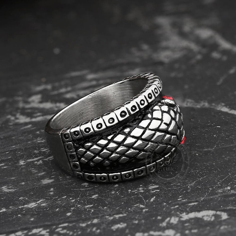 Ouroboros Stainless Steel Mythology Ring 05 | Gthic.com