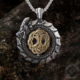 Ouroboros Tree of Life Stainless Steel Spinner Pendant 02 | Gthic.com