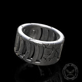 Out Of The Cage Sterling Silver Skull Ring05 | Gthic.com