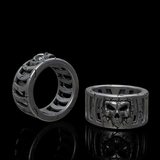 Out Of The Cage Sterling Silver Skull Ring01 | Gthic.com