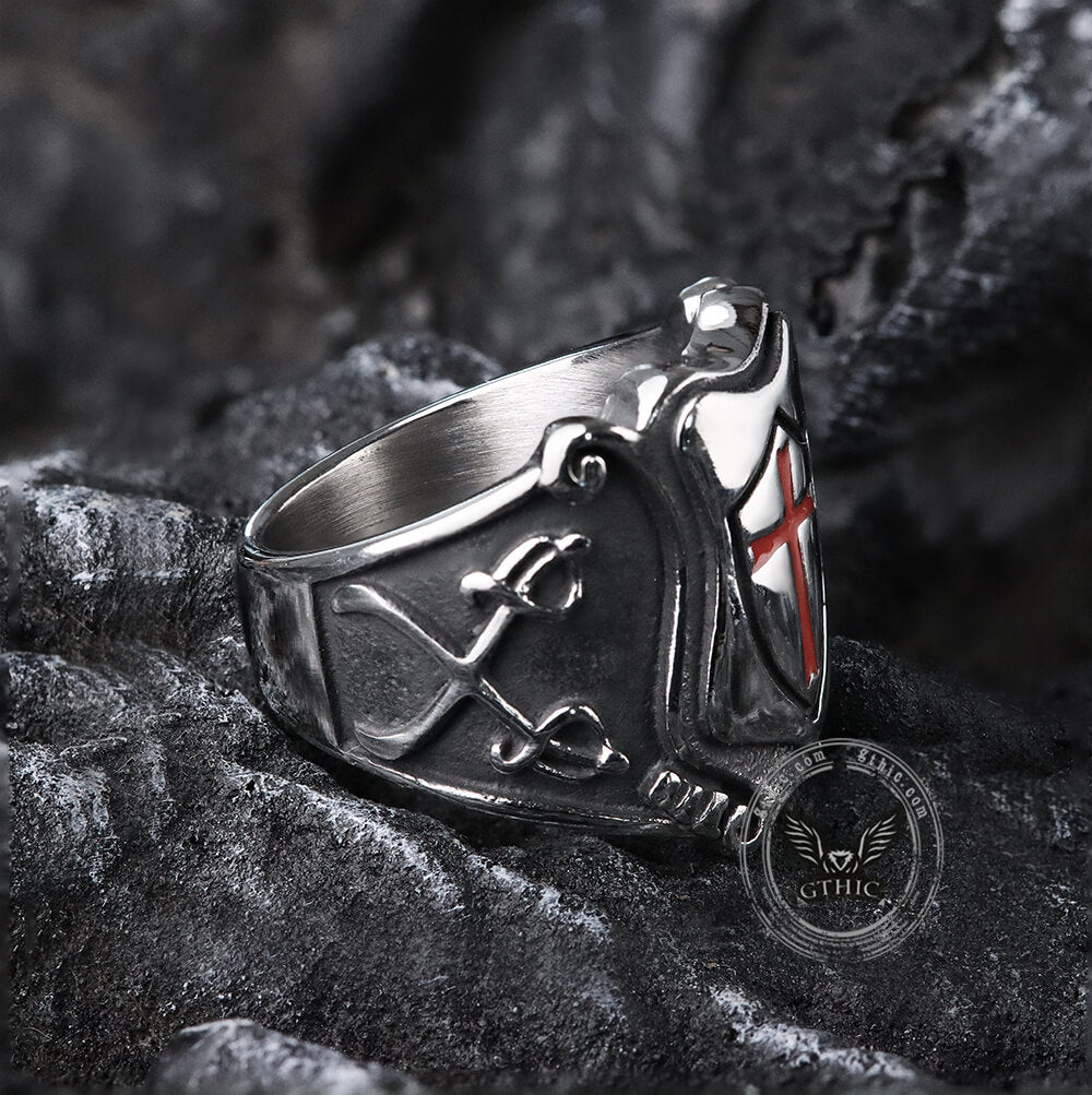 Paladin Shield Stainless Steel Ring – GTHIC